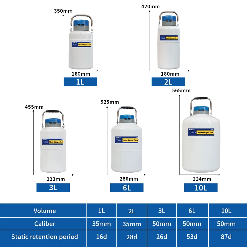 1L-10L Portable Cattle / Goat Frozen Semen Liquid Storage Containers  YDS 6 Cryo Liquid Nitrogen Dewar Tank