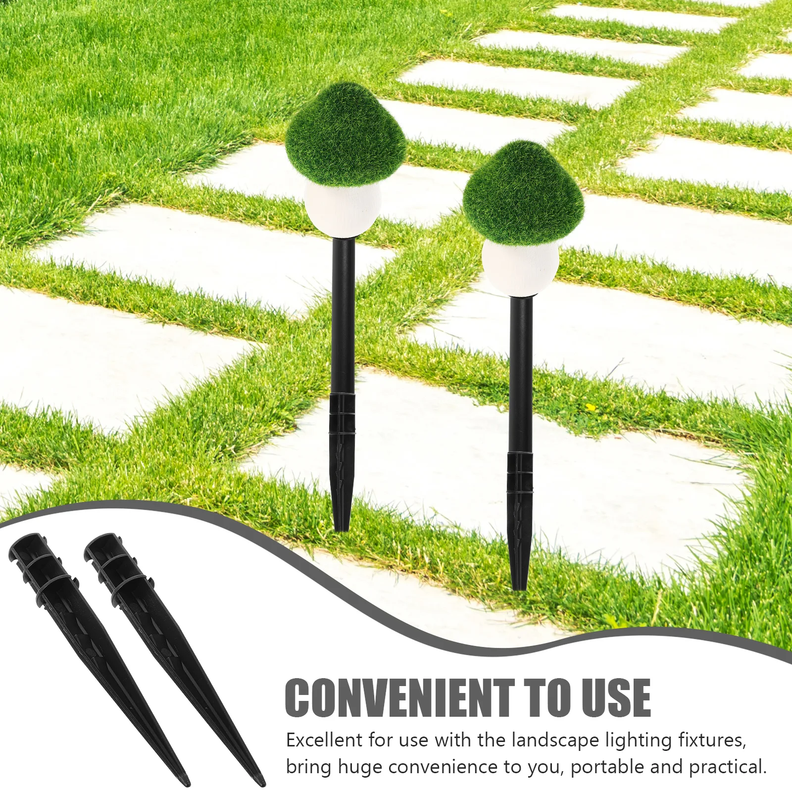 

2Pcs Plastic Ground Stakes Solar Light Replacement Durable Garden Lamp Spike Pathway Lighting Parts Outdoor Supplies