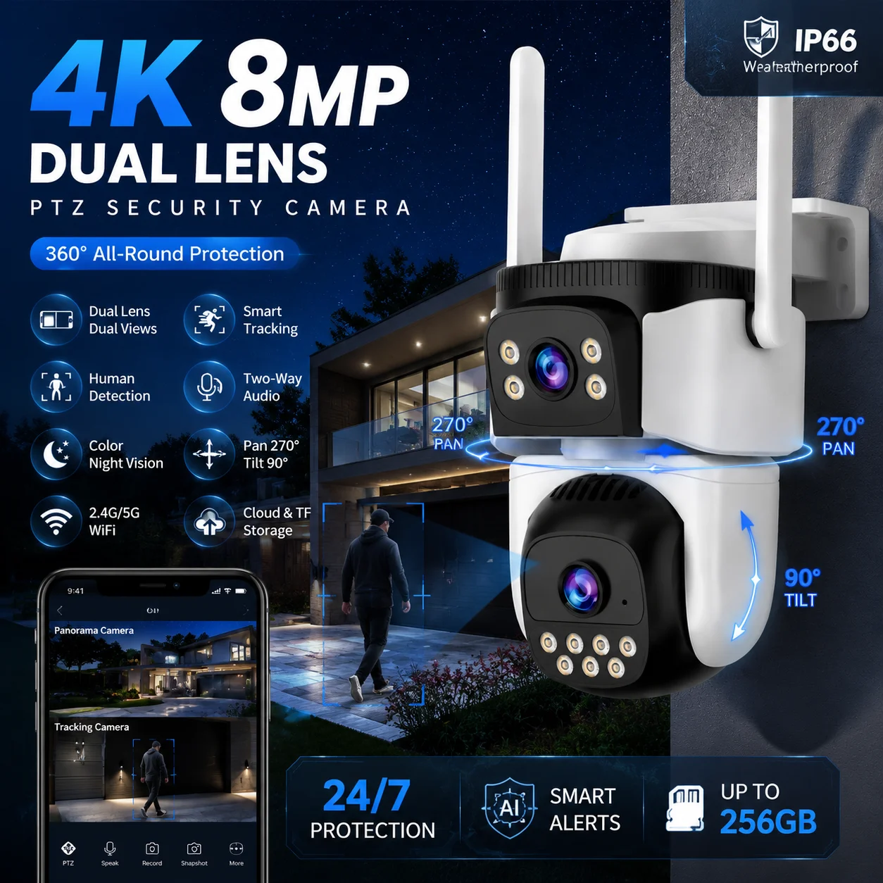 8 МП 4K PTZ-камера видеонаблюд – обзор и цена Security Ip Camera