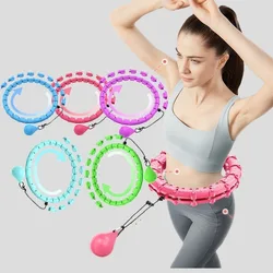 Hula Circle sport Exercise Hoop Weight Loss and Slimming Exercise Fat Burning Fitness Equipment Adjustable with Detachable Knots