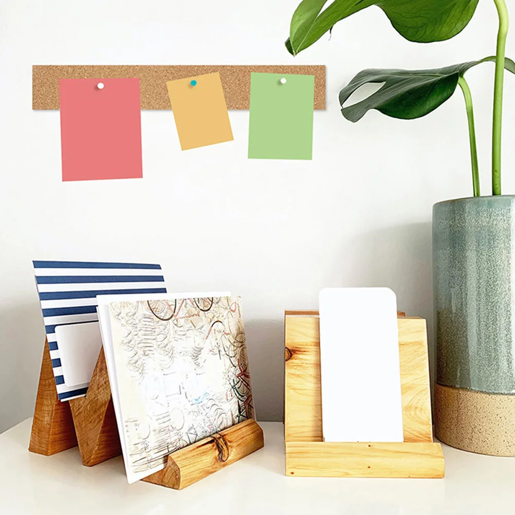 6Pcs Cork Announcement Board Strips Brown Self-Adhesive Frameless Memo Board Strips for Office Home Office Supplies