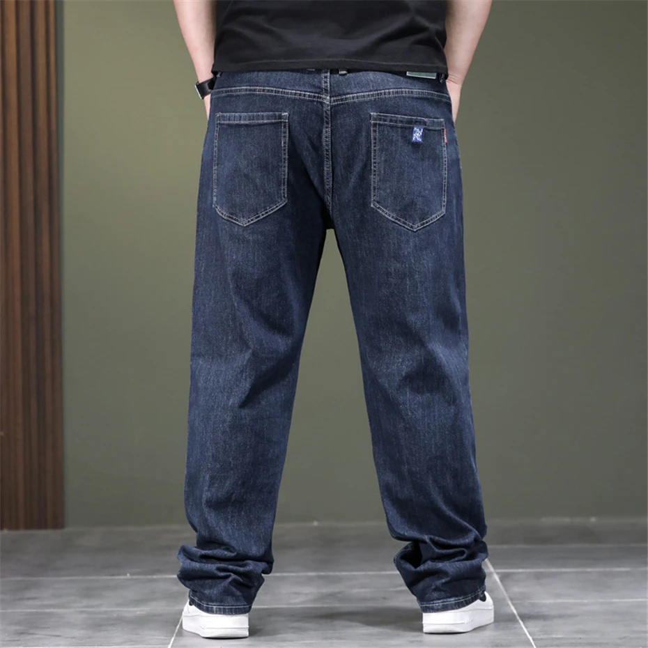 Baggy Jeans Men 48 Plus Size Straight Denim Pants Male Fashion Casual Solid Color Baggy Jeans Big Size