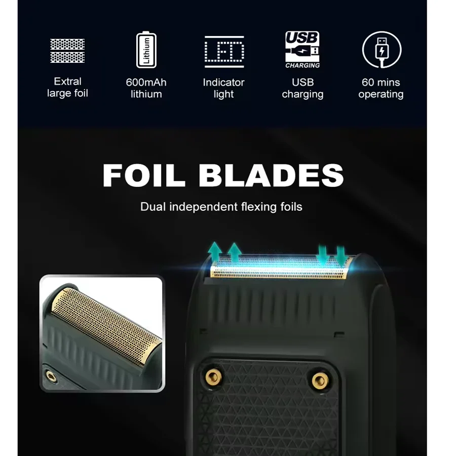 ماكينة حلاقة VGR V-353 ماكينة حلاقة احترافية ماكينة حلاقة كهربائية محمولة لتشذيب اللحية ماكينة حلاقة صغيرة للرجال قابلة لإعادة الشحن