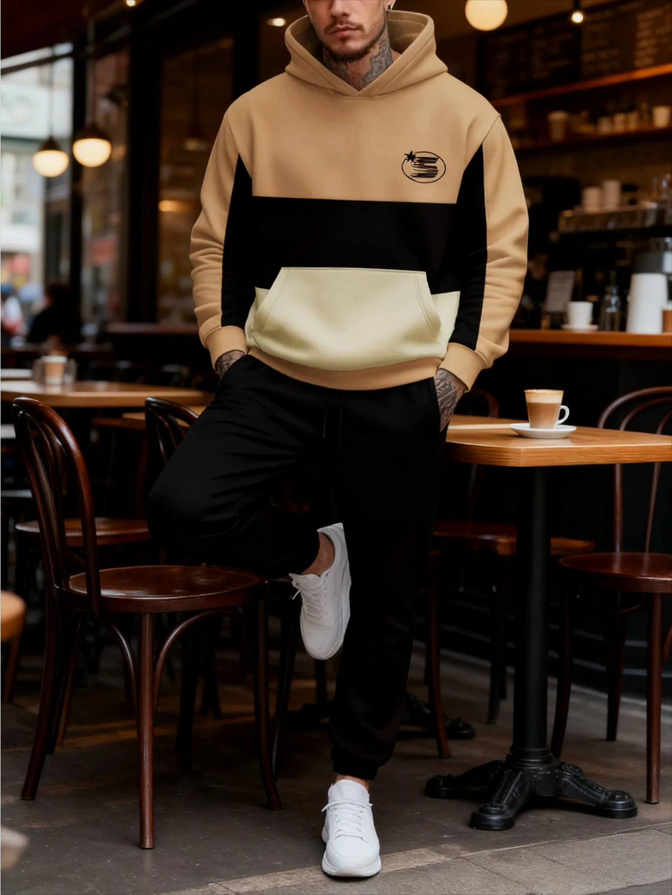 Европейский и американский мужской спортивный костюм с капюшоном и цифровой печатью — высококачественная приятная для кожи ткань для толстовки