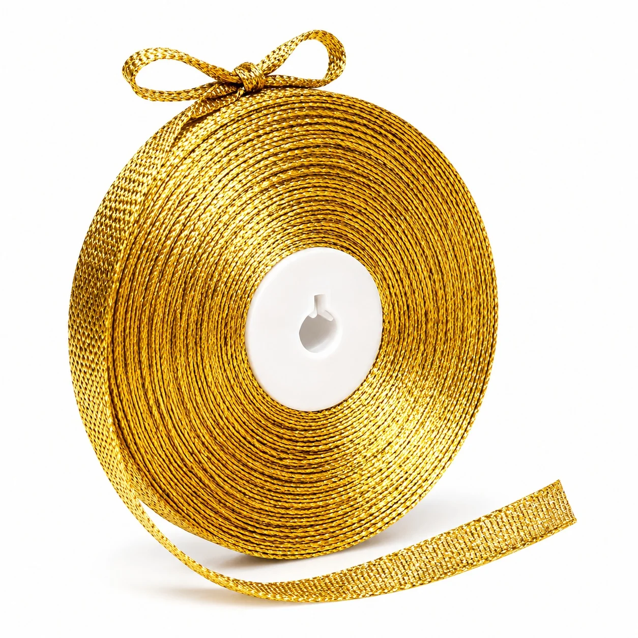 

Gold Glitter Ribbon 2cm x 91m, 100% Polyester, Flexible Cut Craft Ribbon for Wedding DIY Gift Wrapping Holiday Party Decor
