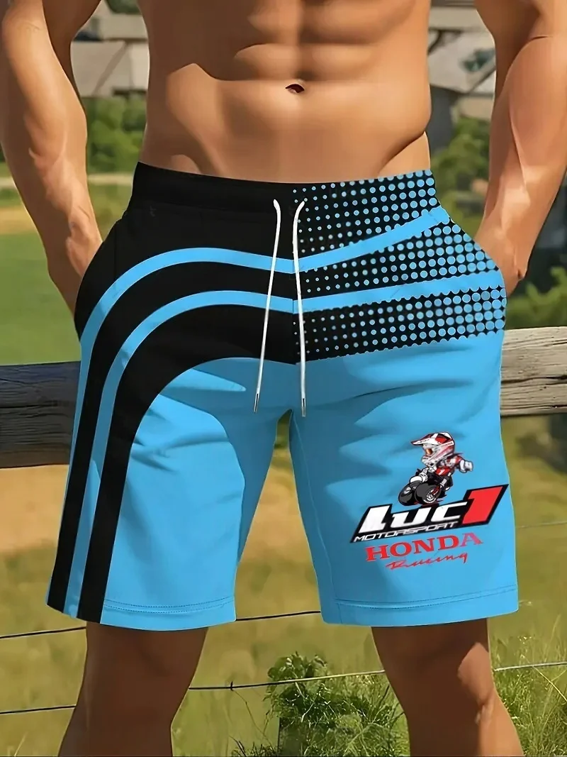 

Летние шорты для езды на мотоцикле с 3D принтом, быстросохнущие дышащие спортивные шорты с короткими рукавами для мужчин и женщин, шорты для верховой езды Honda