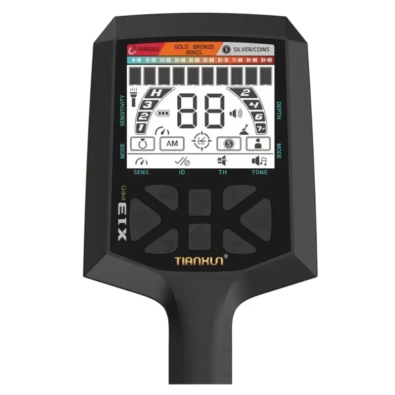 TIANXUN X13 Pro Metal Detector Cacciatore di metalli ad alta sensibilità Cercatore d'oro Cacciatore di tesori Profondità 2,5 m Finder Pinpoint Detecto