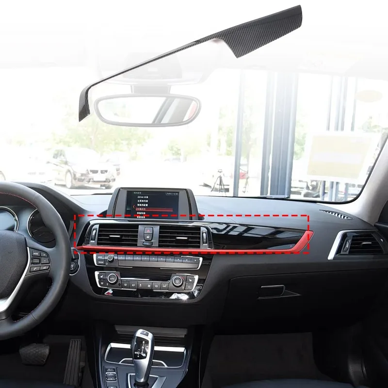 Tira de Panel embellecedor de consola central de fibra de carbono Real para BMW 2017-2019 importado 1/2 Series F20 F21 F22 F23 accesorios de coche