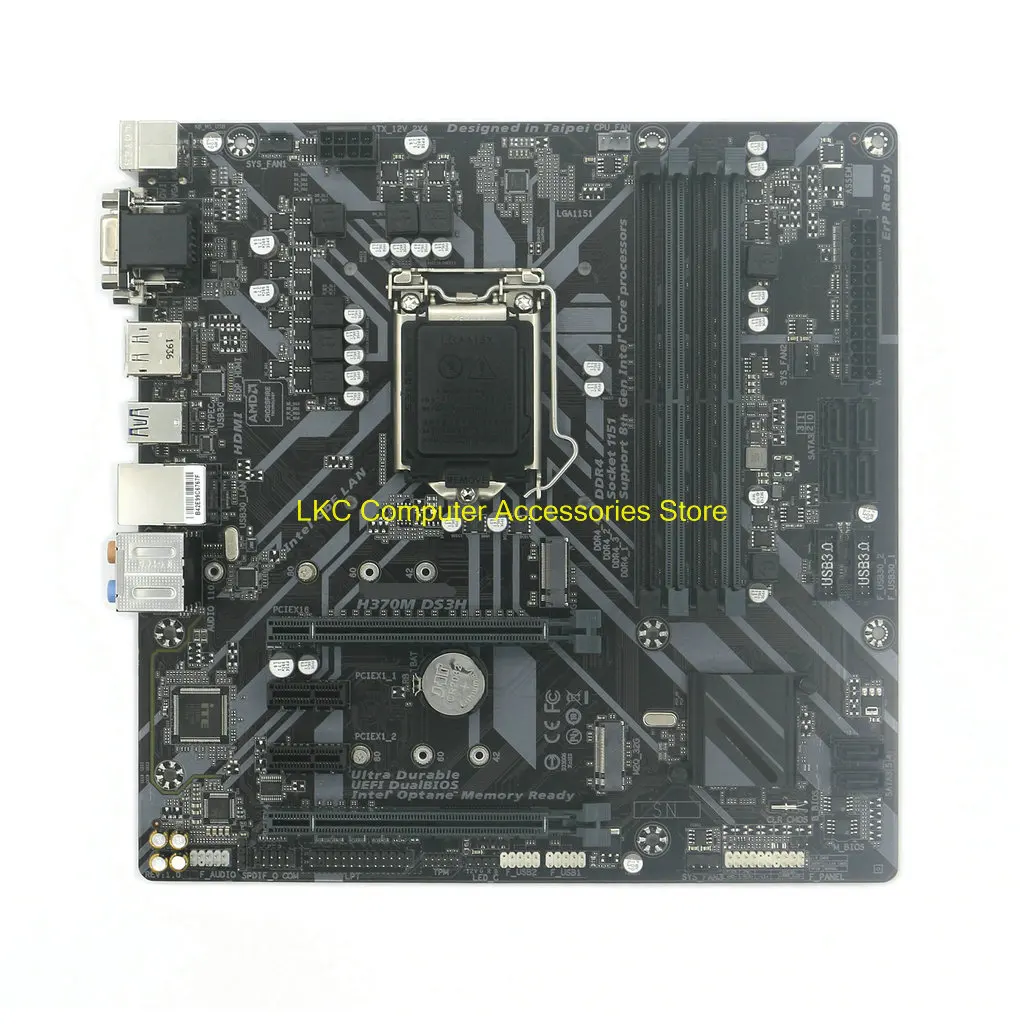 For Gigabyte H370M DS3H Motherboards LGA1151 DDR4 64GB M-ATX M.2 NVME H370 Desktop USED Mainboard 100%Tested