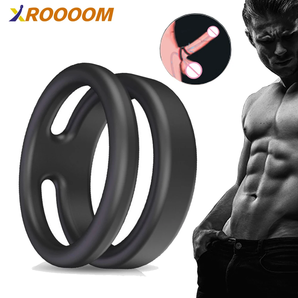 

Silicone Dual Penis Ring,Premium Stretchy Longer Harder Stronger Erection Cock Ring Erection Enhancing Sex Toy for Man Couples