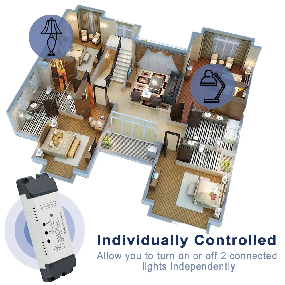 2 Channel Ewelink Wifi Smart Switch Electric Line Actuator Motor Controller,DC AC 12V 24V RF433 Remote,2CH Pulse Relay Module