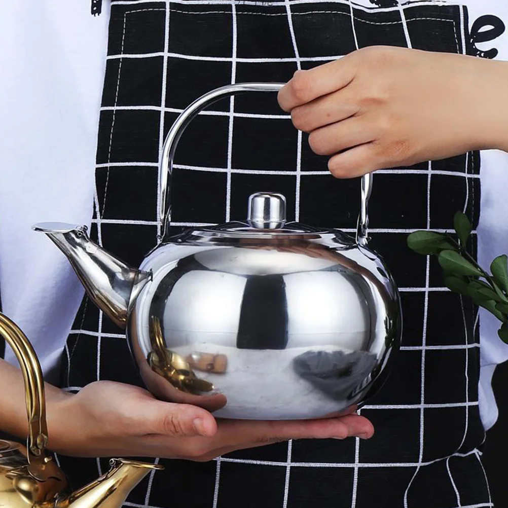 

Thickened Stainless Steel Kettle Large Capacity With Strainer Handle For Home Kitchen Modern Metal Water Kettle Tea Pot