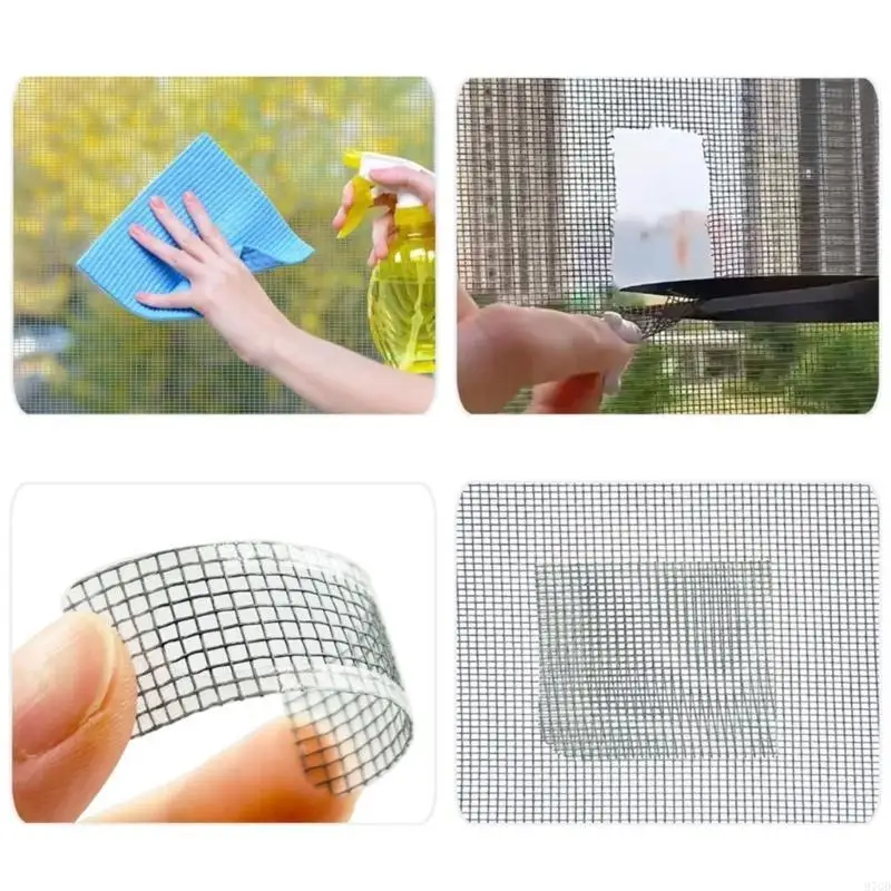 97QD Window Screen Anti Insect Fly Net Repair Tape Adhesive Strong Adhesive Door Screen Broken Hole Repair Mesh Patches