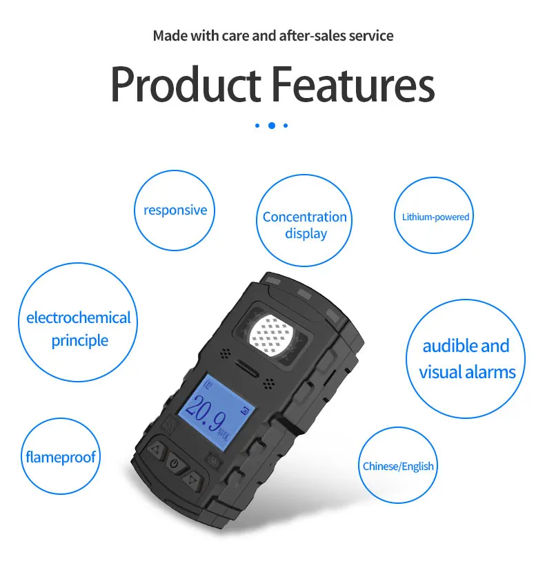 Arikesi ATEX O2 Portable Digital Diffusion   oxygen  Gas Detector  Combustible Gas Analyzer for Mining Use anti-explosive