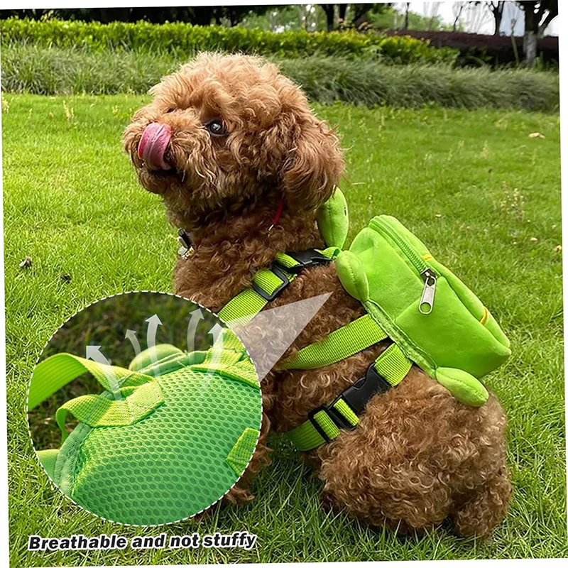 Fashionable Cute Turtle Shape Dog Backpack No Pull Pet Safety Backpack Self Metal Zipper Large Capacity Cat Outdoor Snack Bag