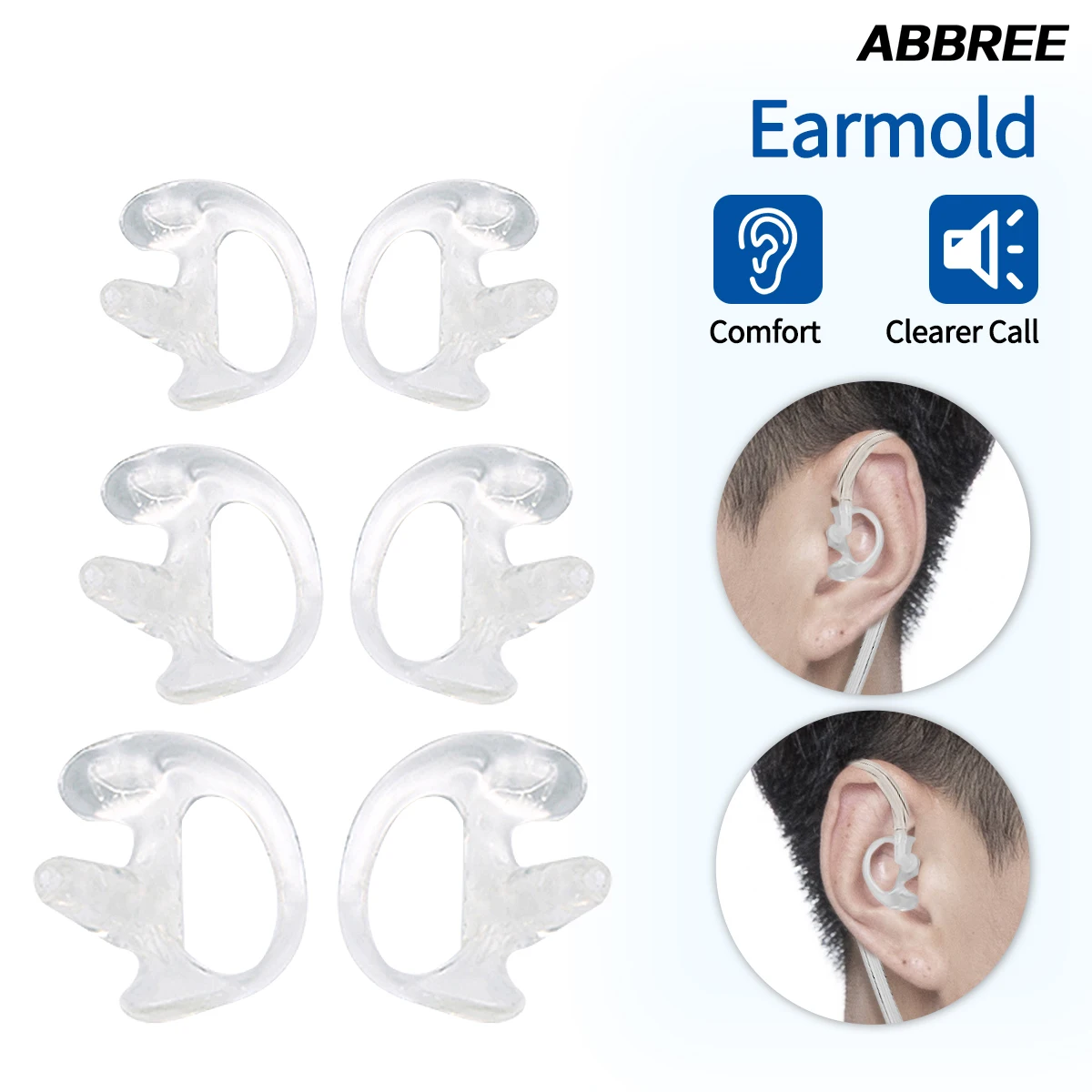 Auricular silicona suave ABBREE para walkie talkie – repuesto acústico - imagen 4