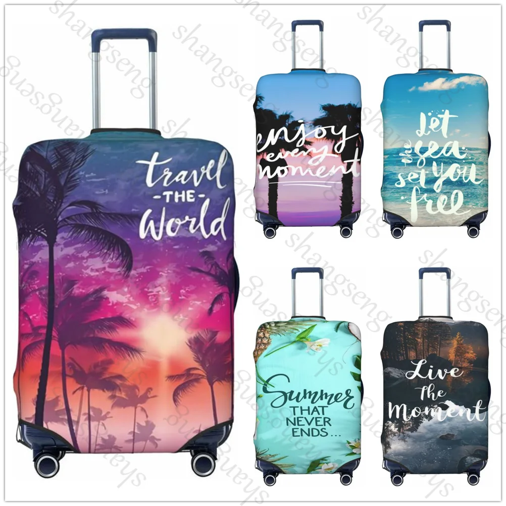 Coconut Tree Travel World Thicken Luggage Cover Elasticity Trolley dust cover Suitcase Protection Suitcase Case Accessories