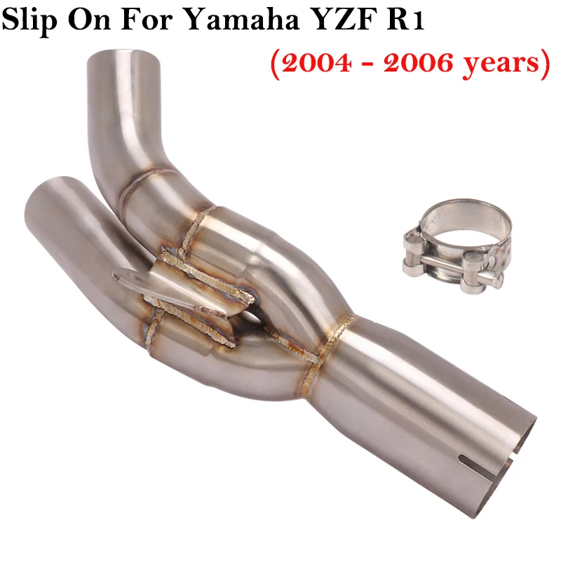 

Slip On For Yamaha YZF R1 YZF-R1 2004 - 2006 Motorcycle Exhaust Escape Systems Modify Middle Link Pipe Muffler