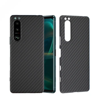 New Genuine Aramid Fiber Phone Case For Sony Xperia 5 Iii Ultra-thin Anti-fall Carbon Fiber Case Cover For Xperia 5 Iii 5G