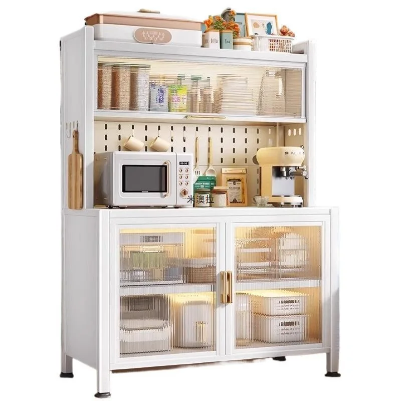 

Appliances Kitchen Shelves Lockers Wrought Iron Multi-layer Microwave Oven Pot Floor-to-ceiling Meal Side