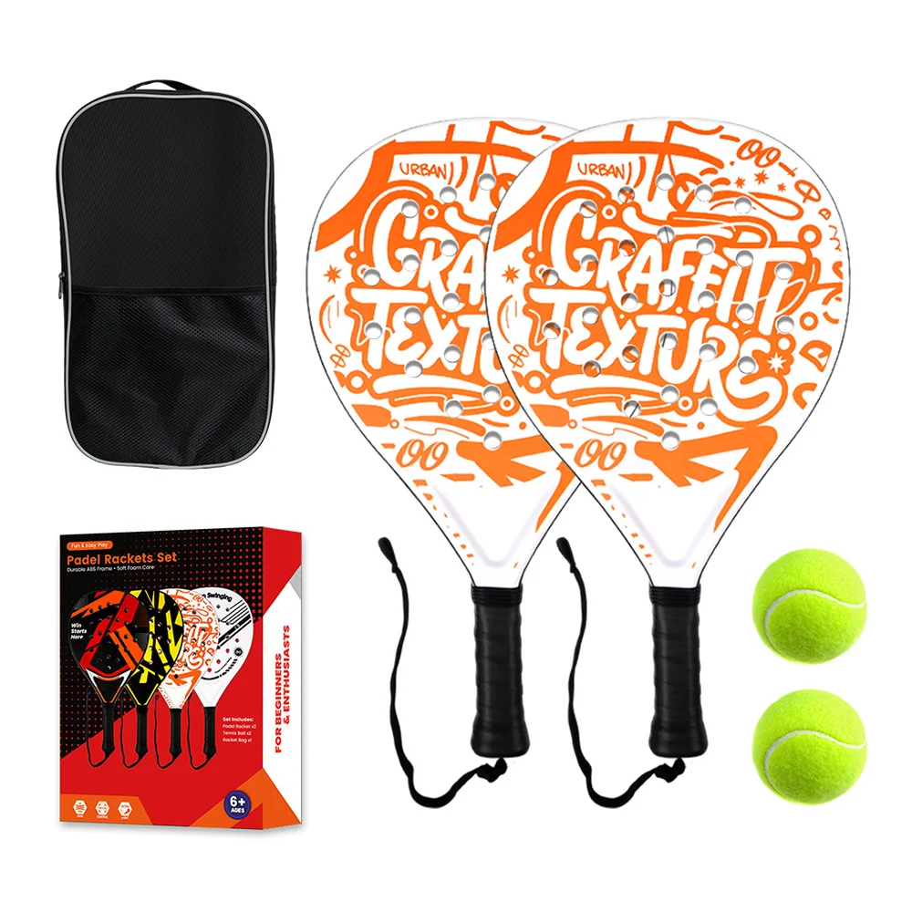 Padelracket met koolstofvezeloppervlak en EVA-geheugenschuimkern – Lichtgewicht, goed uitgebalanceerde padel voor beginners en gemiddeld