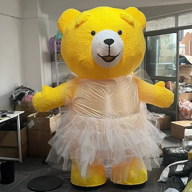 

2m/2.6m Giant Inflatable Teddy Bear Mascot Cosplay Adult Full Walking Costumes Suit Fancy Dress Party Birthday Gift No Battery