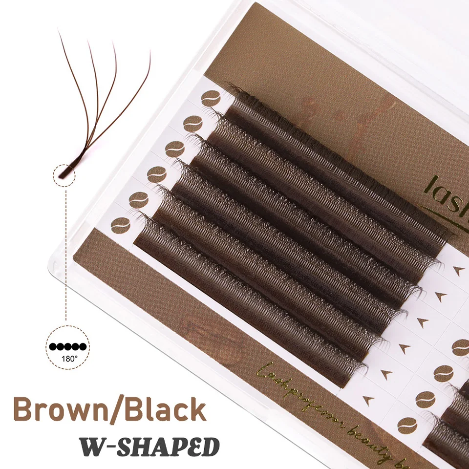 

Lashprofessor Brown 4D W-Shaped Eyelash Extension Soft Premade Volume Fan Eyelash Clover Fairy Bloom Fan YY 3D 5D Faux Mink Lash