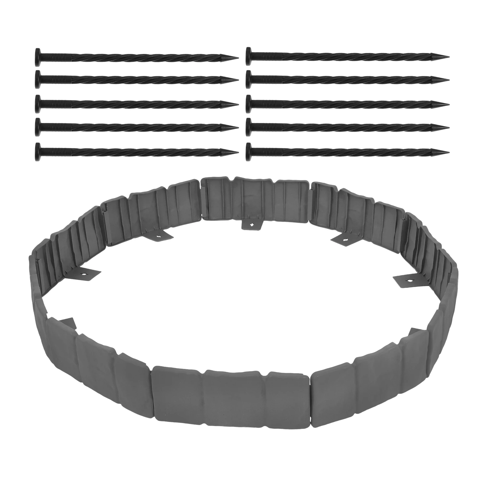 

10pcs Garden Edging Border Plastic Faux Stone Decorative Fence Flower Bed Lawn Yard Edge Border Durable Easy Installation