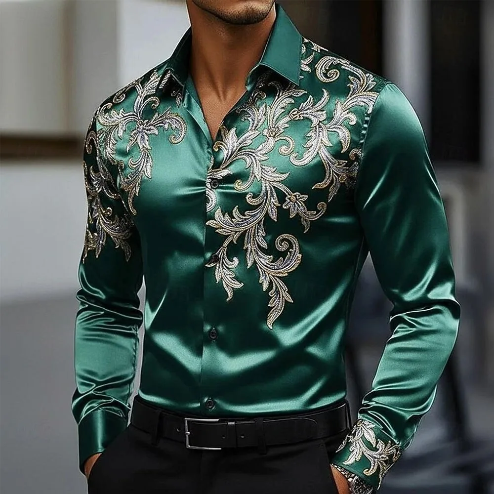 New men's reindeer camouflage long sleeved shirt 3D skull print shirt button casual long sleeved men's shirt