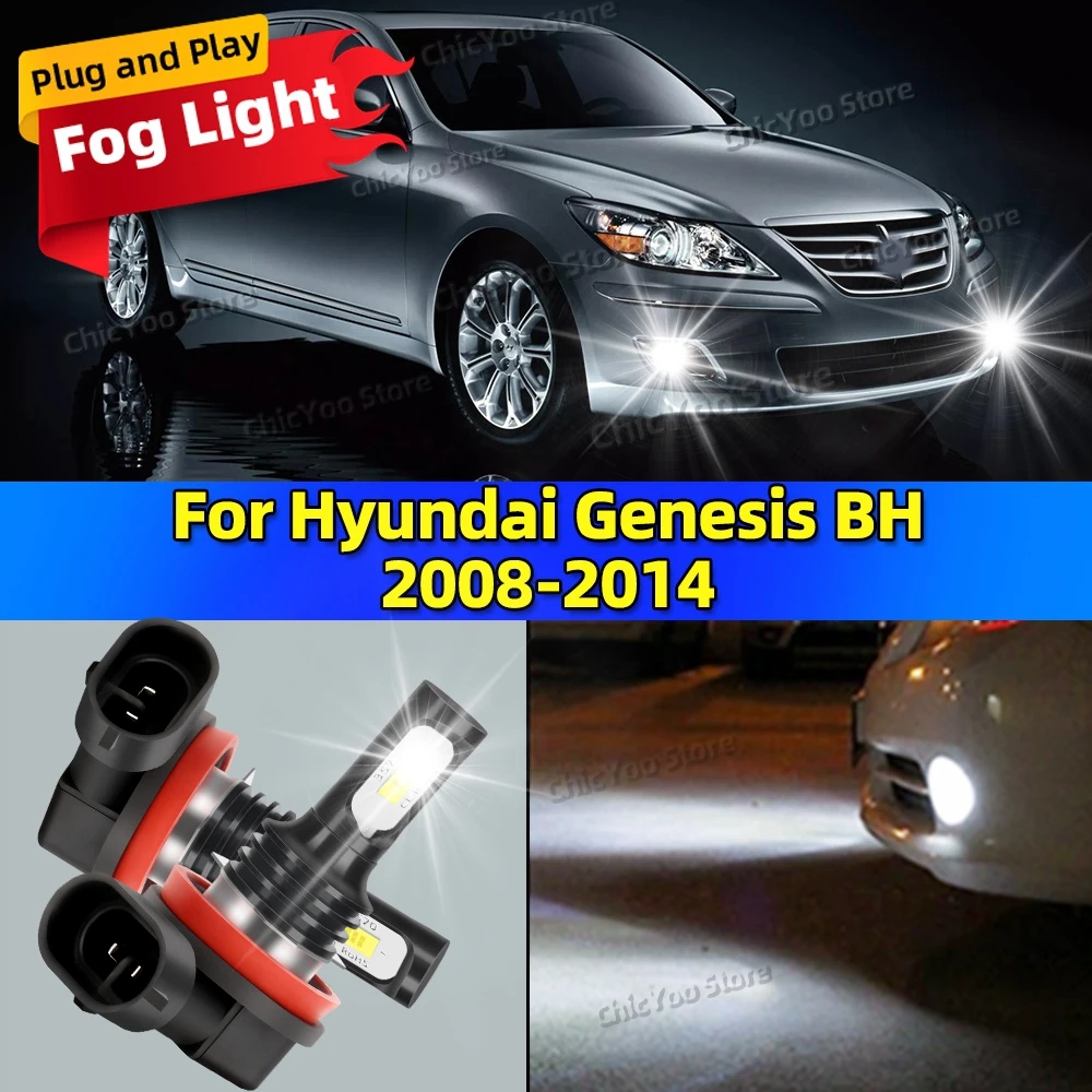 

2Pcs LED Canbus Auto Fog Lamps 6000K Fog Light Car Accessories For Hyundai Genesis BH 2008 2009 2010 2011 2012 2013 2014