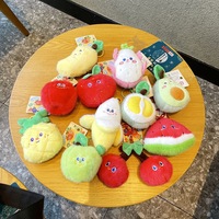 Cute Fruit Plush Bag Charm Avocado Pineapple Mango Keychain Strawberry Watermelon Cherry Apple Toy Key Holder Soft Toy Pendant