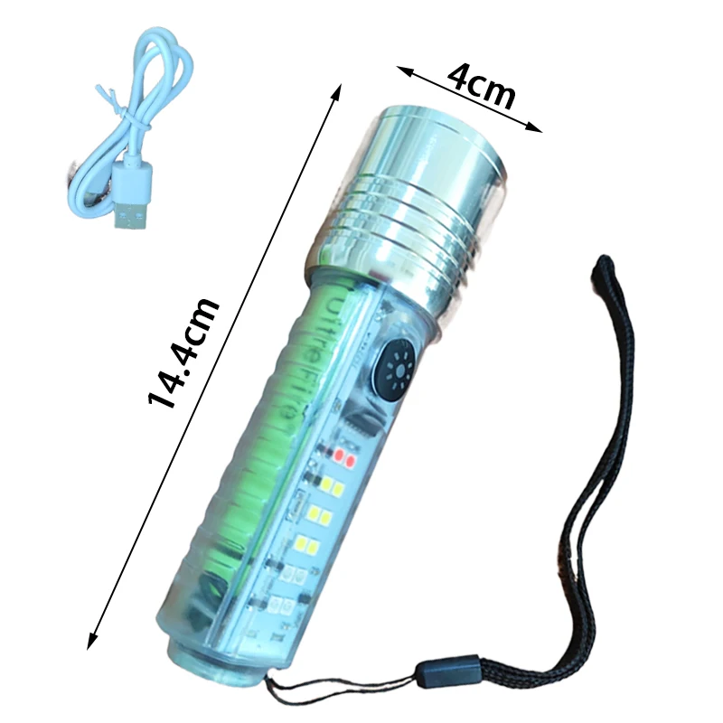 520A Mini Flashlight LED High Power Outdoor Flashlights Lithium Battery Camping USB Charger Portable Self Defense Torch Light