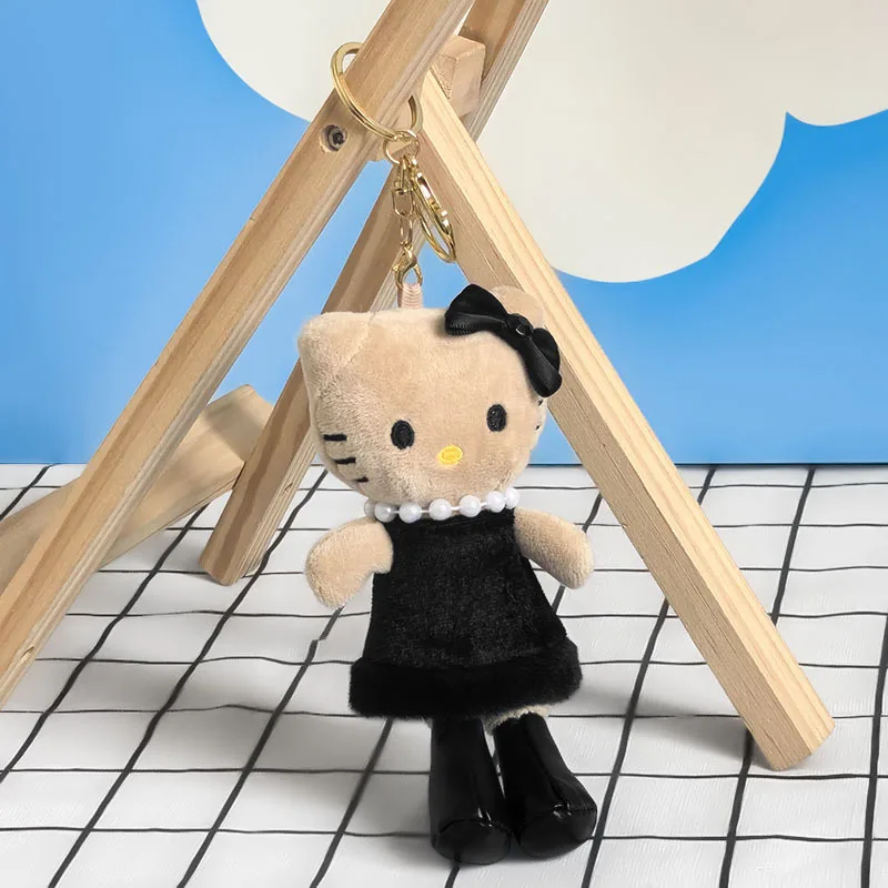 Longues jambes mode Hello Kitty en peluche Anime animaux en peluche Kawaii poupée Keychais petit pendentif sac à dos tentures enfant fille cadeau