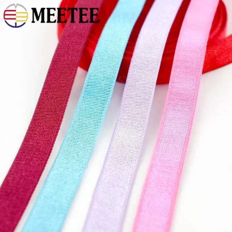 5/10/20Meters Meetee 10mm Soft Elastic Band for Swimsuit Belts Shoulder Strap Underwear Bra Notebook Tape DIY Sewing Accessories