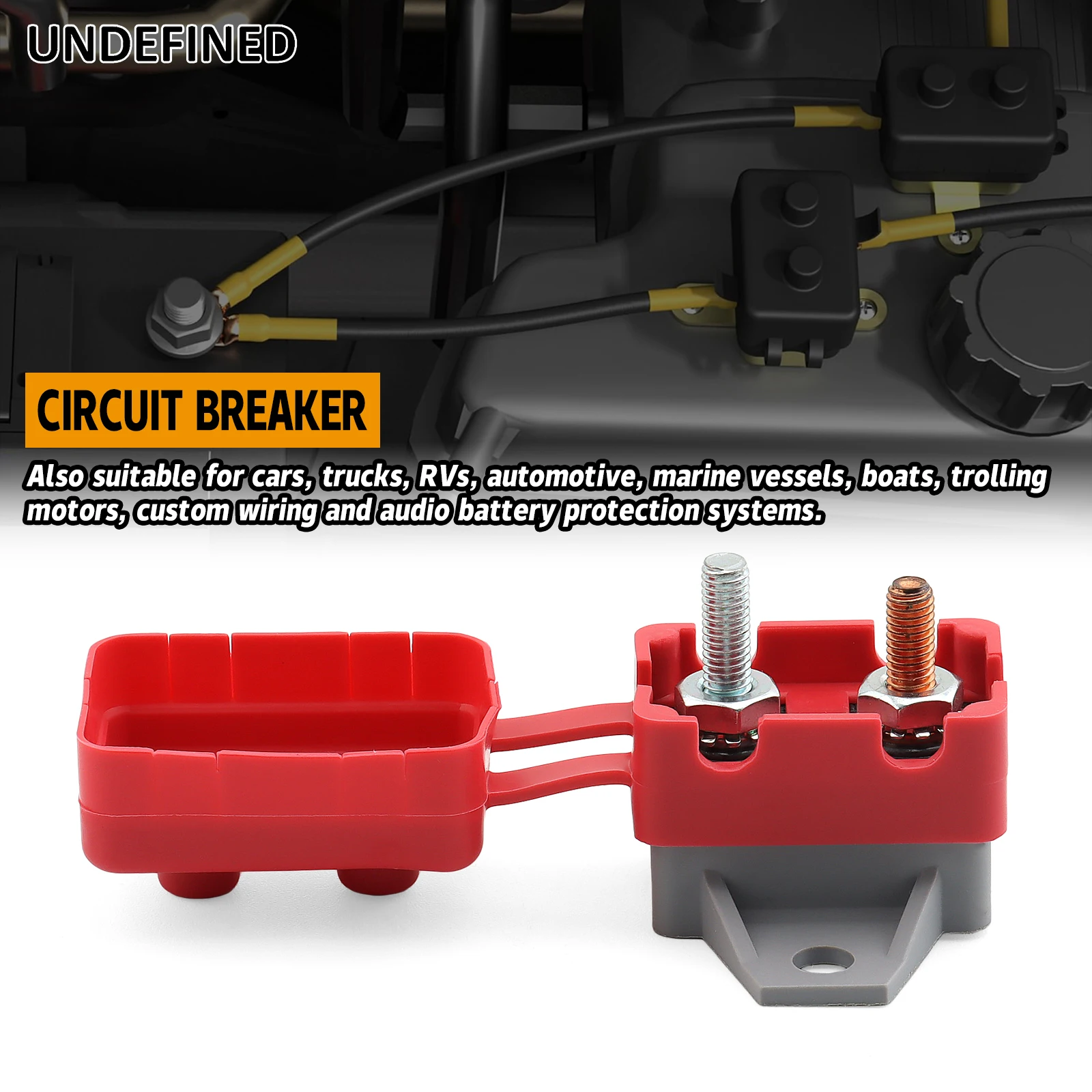 15A 20A 30A 40A 50A Circuit Breaker for Harley Replaces 74589-7374600-97 74599-77B Stud Type Auto Reset T1 Crosswise Bracket