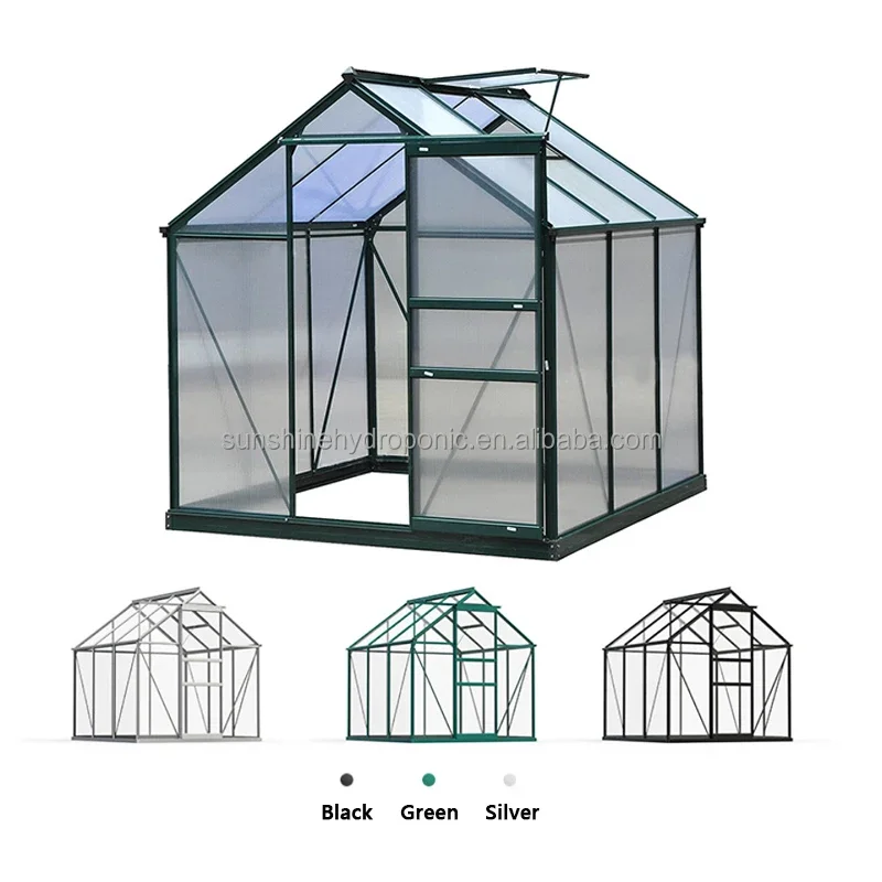 Aluminum Heavy Duty Walk-in Greenhouse Polycarbonate Greenhouse Kit For Outdoors Backyard Plants