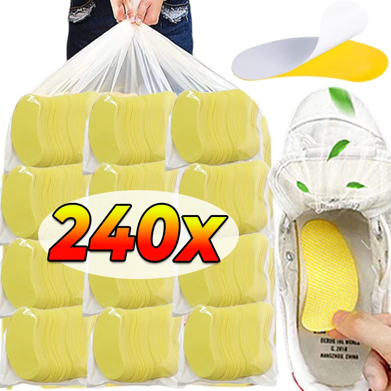 12/240pc Shoes Odor Remover Deodorant Patch Lemon Athlete's Foot Soothing Insole Stickers Antibacterial Antiperspirant Foot Care