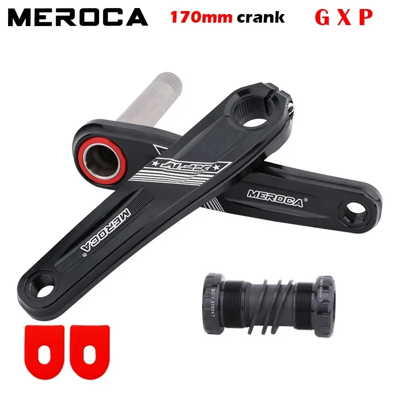 

MEROCA mountain bike crankset for GXP XC AM narrow wide chainrings 32/34/36/38T MTB bike crankset 170mm Crank guard