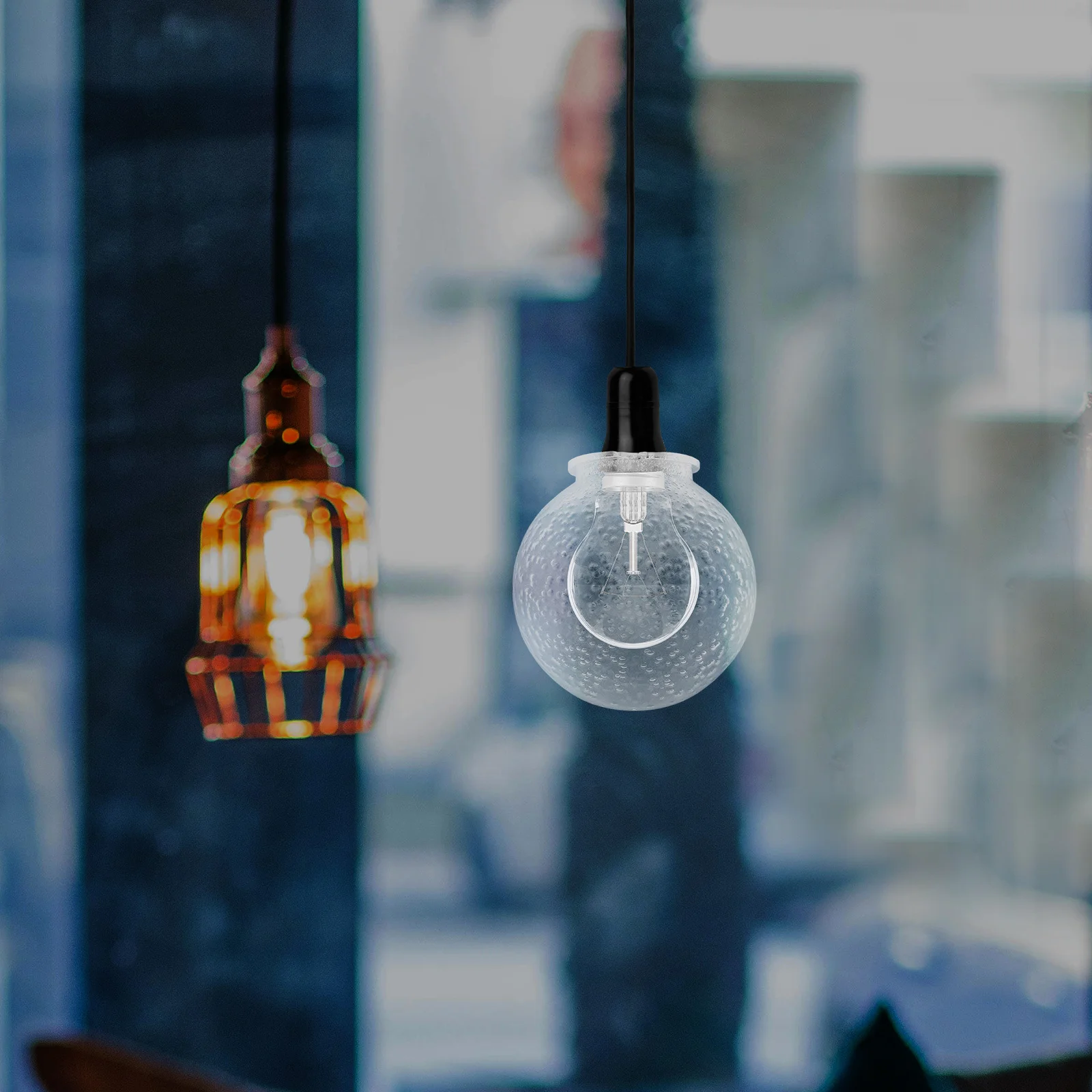 

Plastic Bubble Lampshade Desk Shade Round Globe Light Fixture Energy Efficient Easy Clean Creative Bedroom Living Study