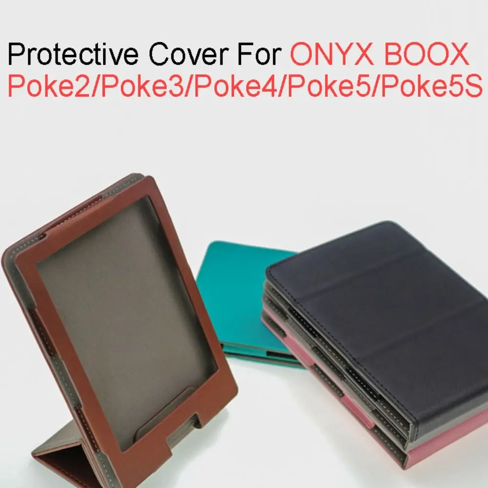 Shockproof 6inch E-Reader Case Anti-fall Leather Folio Cover Microfiber Lining for ONYX BOOX Poke2/Poke3/Poke4/Poke5/Poke5S