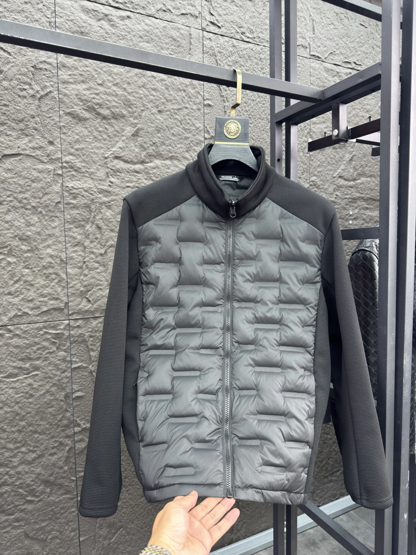 

Svip Du down Jaet Men's Casual Outdoor Windproof Warm Stand Collar Padded Coat Polyester Fiber White Du Feather 90%