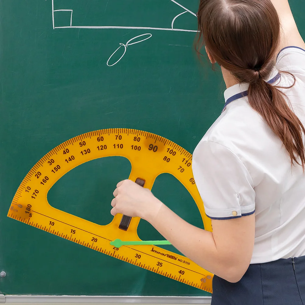 Protractor Teacher Stationery Small Whiteboard Portable Measuring Ruler Supplies Plastic for Drawing Work