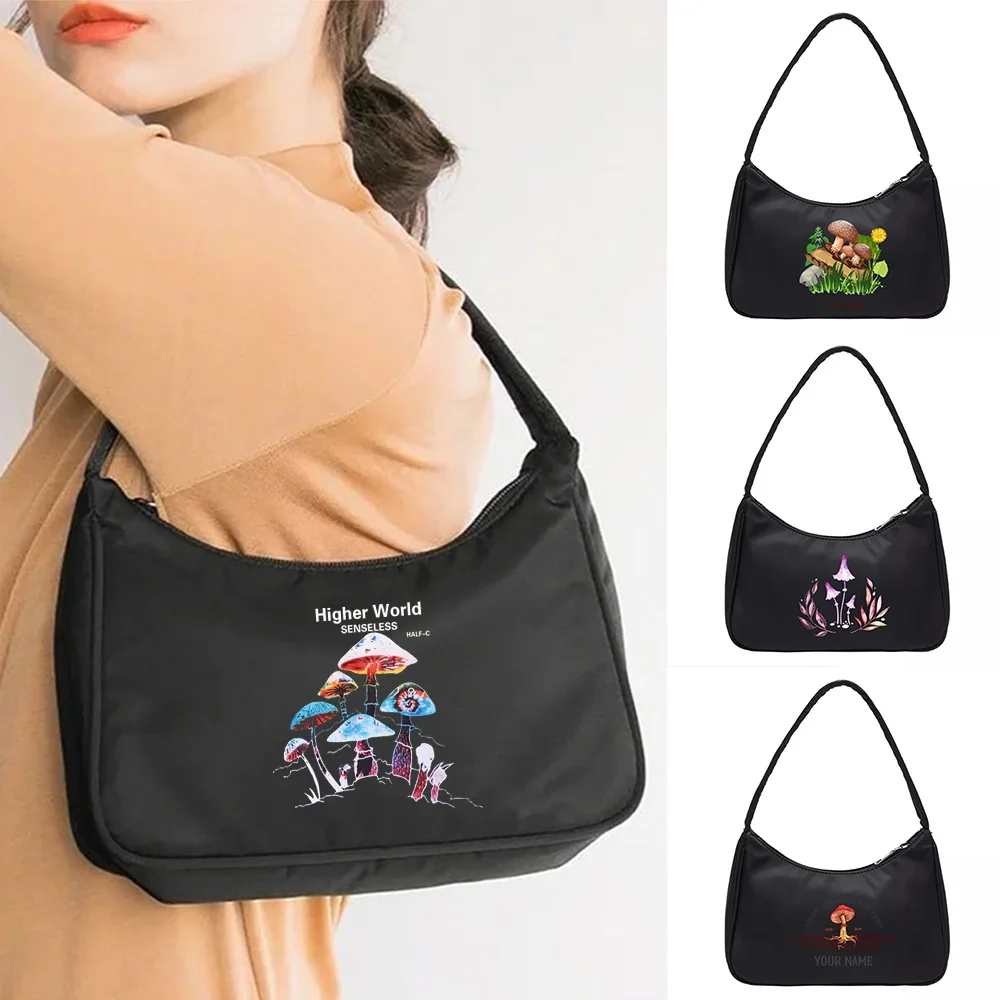 

Underarm Bags Casual Shopping Versatile Single Shoulder Bag Large Capacity Coin Purse Cosmetic Storage Handbags Mushroom Pattern