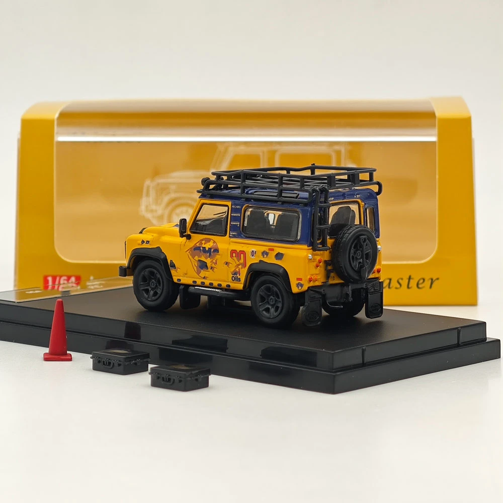 1:64 마스터 디펜더 90 다이캐스트 장난감 자동차 모델 미니어처 취미 수집품 선물 액세서리 포함