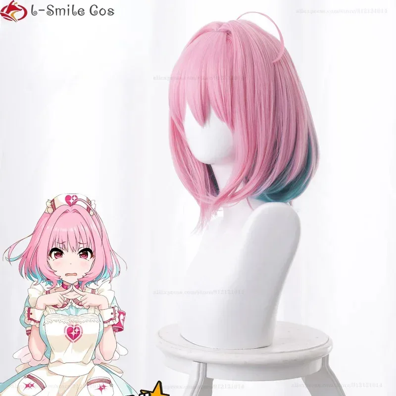 Wig Yumemi Riamu Wig Cosplay Game Panjang 38Cm Topi Wig Pesta Rambut Sintetis Tahan Panas
