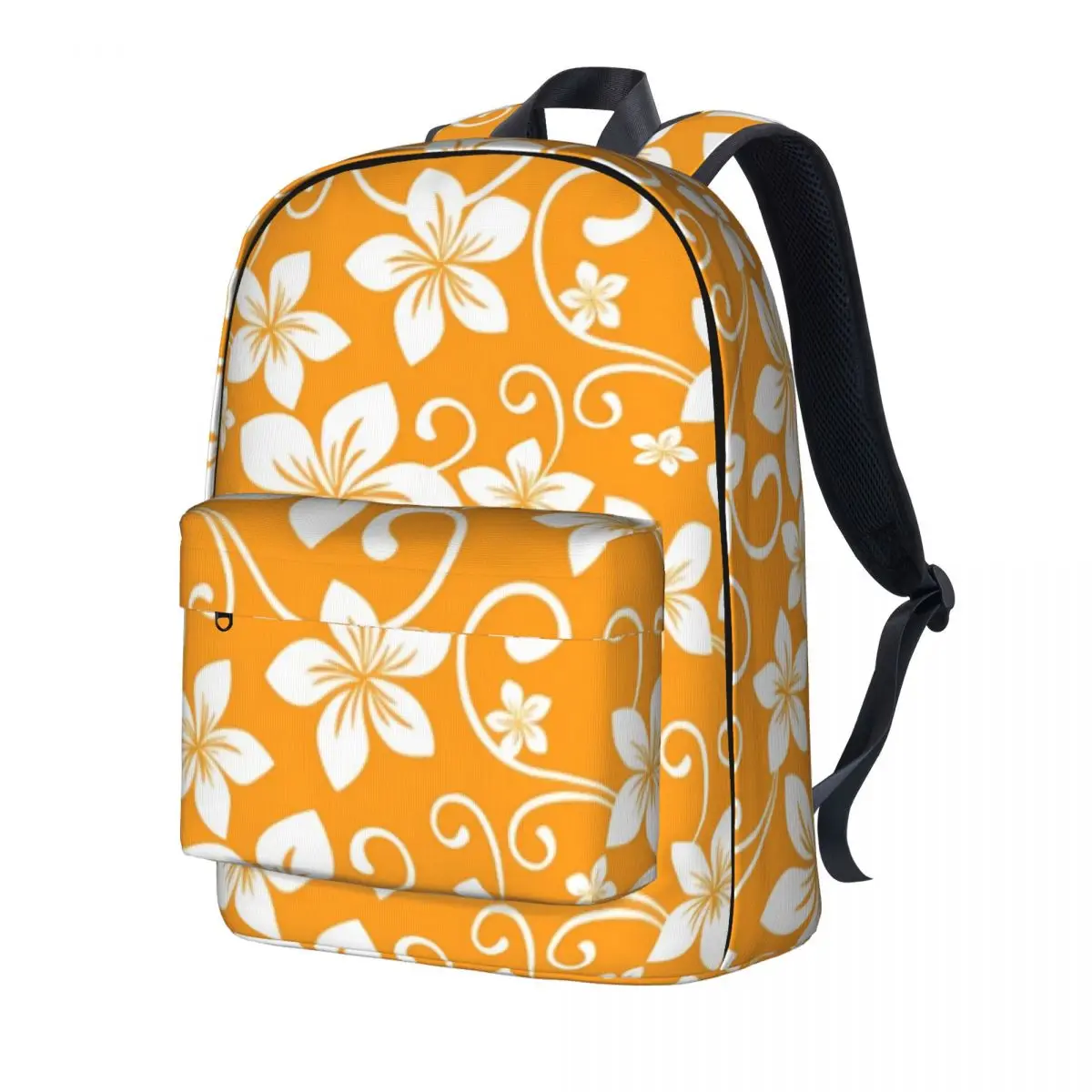 Tropical Floral Backpack Yellow Flowers Print University Backpacks Women Men Kawaii School Bags Colorful Lightweight Rucksack