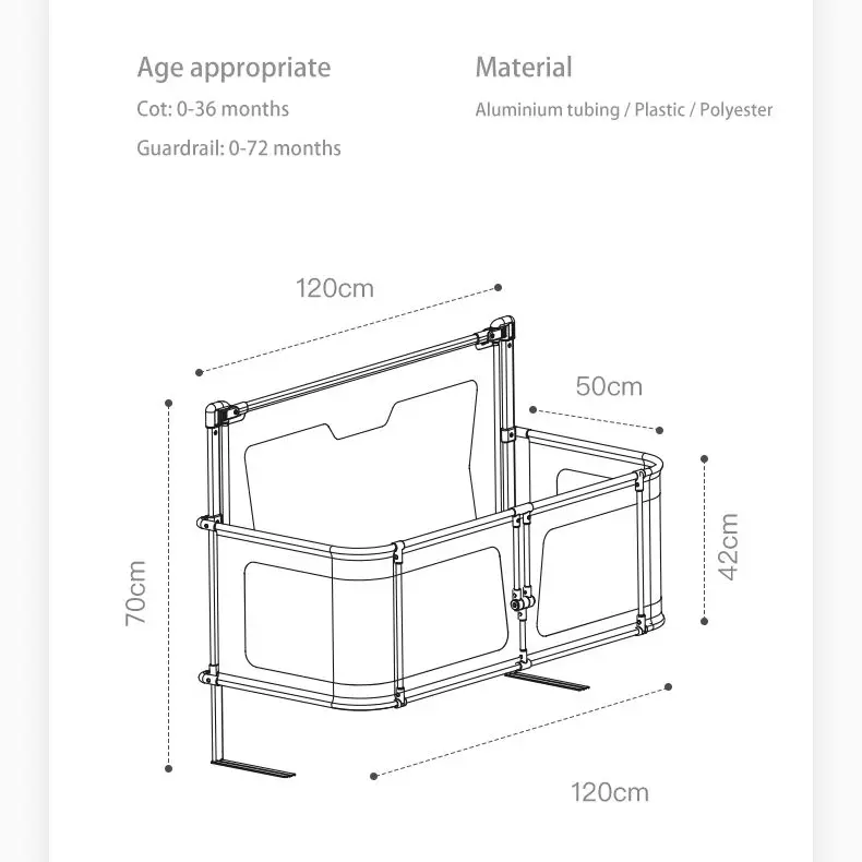 Barrière de sécurité anti-chute pour lit de bébé, garde-corps d'isolation pliable, barrière de protection latérale, clôture de couchage pour chambre à coucher