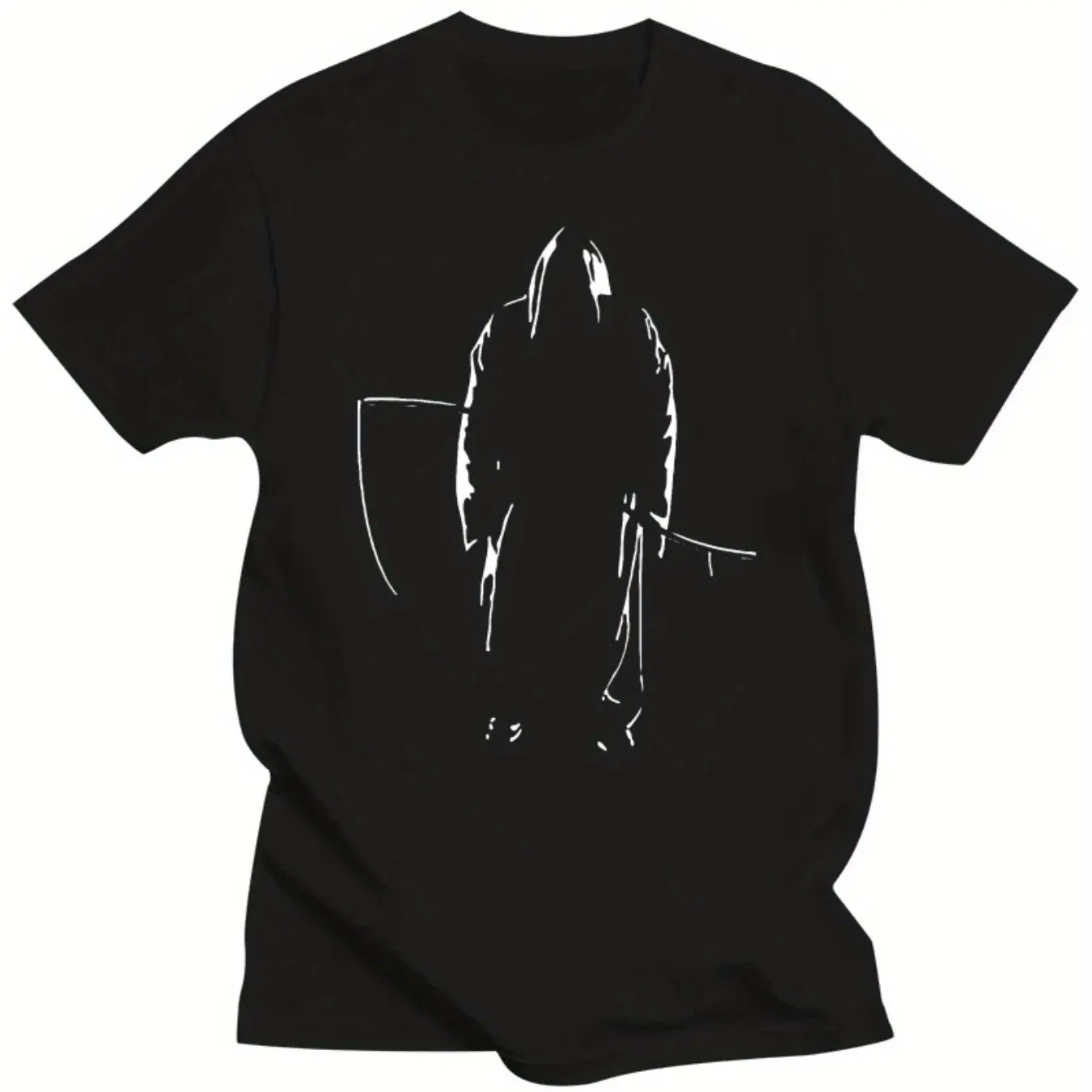 

Мужская футболка с графическим рисунком Grim Reaper, хлопковая футболка с коротким рукавом в стиле рок, эмо, ужасы, футболка с принтом для взрослых, подростков, повседневная мужская одежда с круглым вырезом