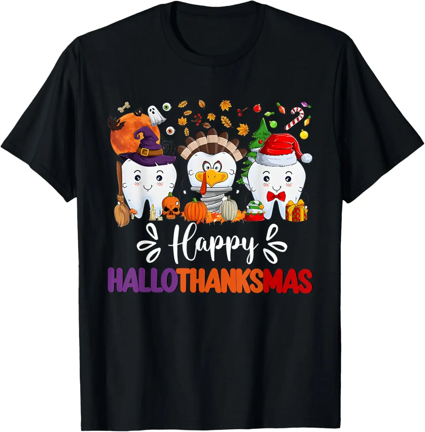 Happy HalloThanksMas Dental Boo Crew Dentist Assistant T-Shirt