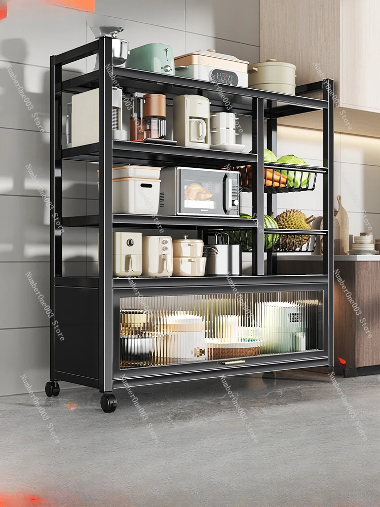 

Kitchen Storage Rack Floor Vegetable Cabinet Storage Cabinet Household Multifunctional Shelf Oven Microwave Bowl Locker